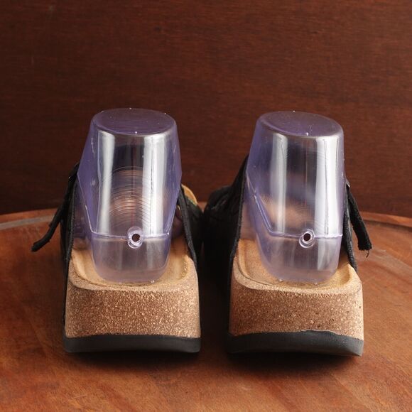 Fly London Sandals Womens SZ EU 40 US 9-9.5 BLK Iridescent Leather Slide Shoes - Picture 6 of 14